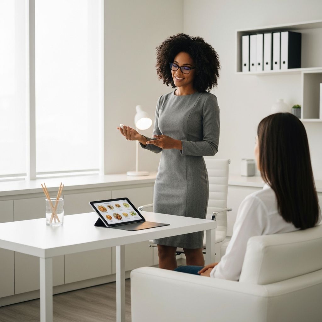 Ernährungsberatung am Tisch